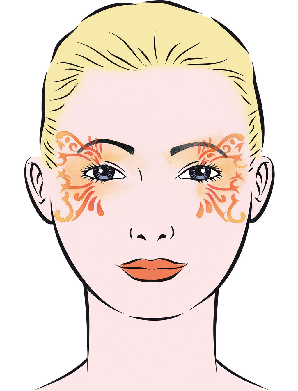 Face Painting Schablone Butterfly Eulenspiegel