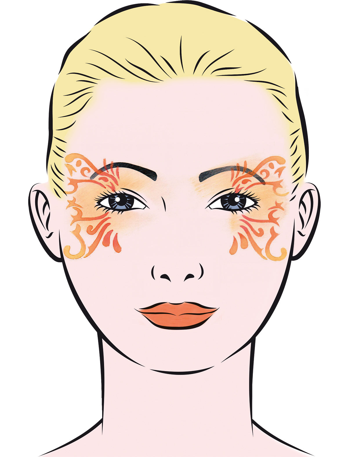 Face Painting Schablone Butterfly Eulenspiegel