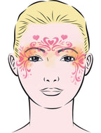 Eulenspiegel Face Painting Schablone Retro Hearts