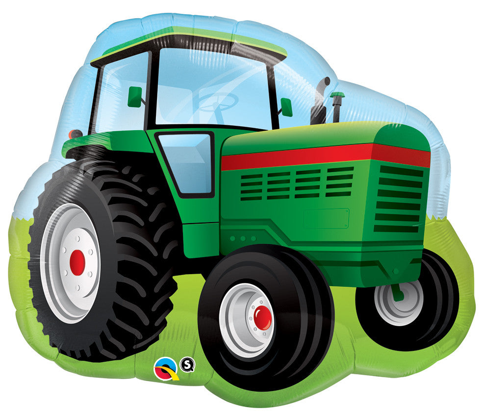 Grüner Trecker - Traktor Folienballon 86cm 34"