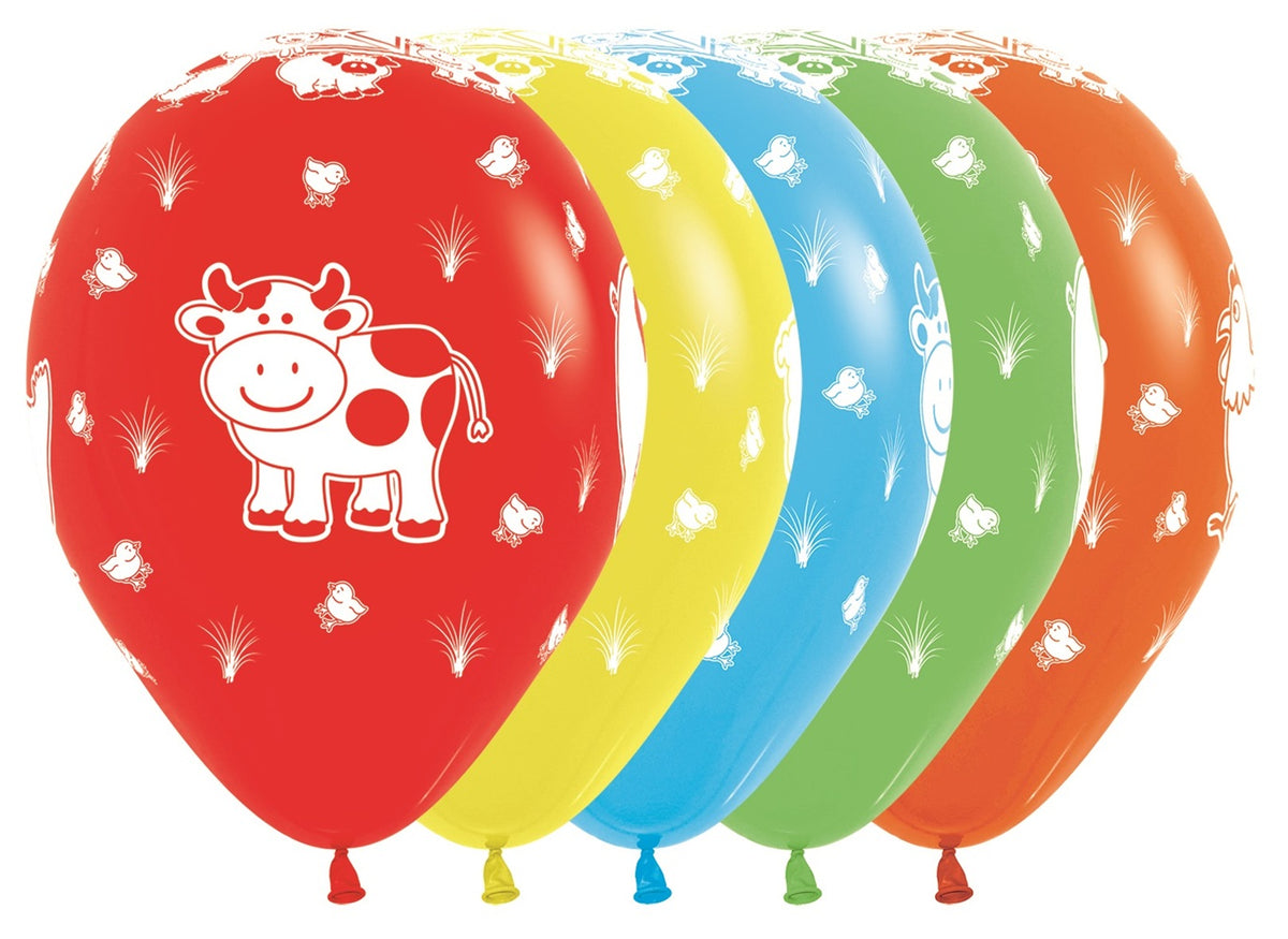 Farm Animals Assortment 30cm 12 Inch Latex Luftballons Sempertex