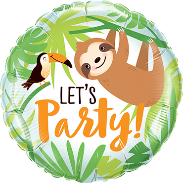 Faultier Let´s Party Folienballon 45cm