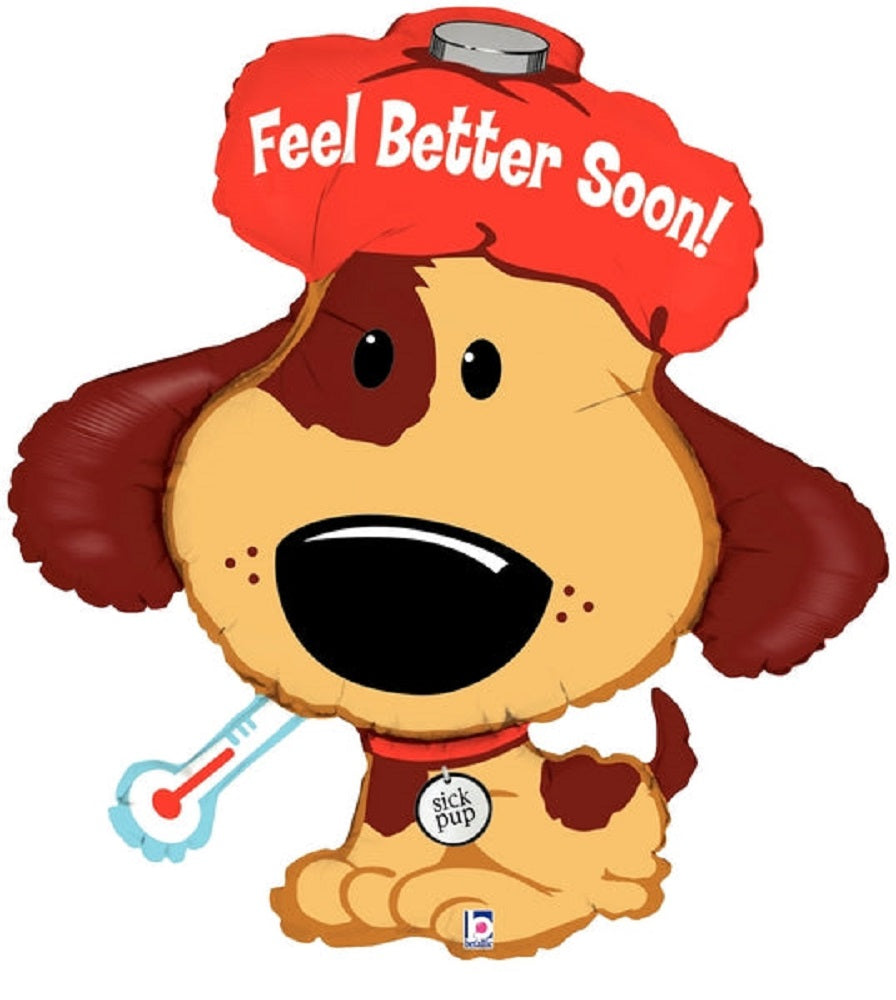 Feel Better Sick Pup Folienballon 94cm 37 Inch