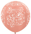 Filigree 568 Metallic Rose Gold 90cm 36 Inch Latex Luftballons Sempertex