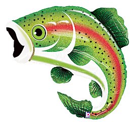 Fisch Regenbogen Forelle für Angler Folienballon 75cm 30 Inch