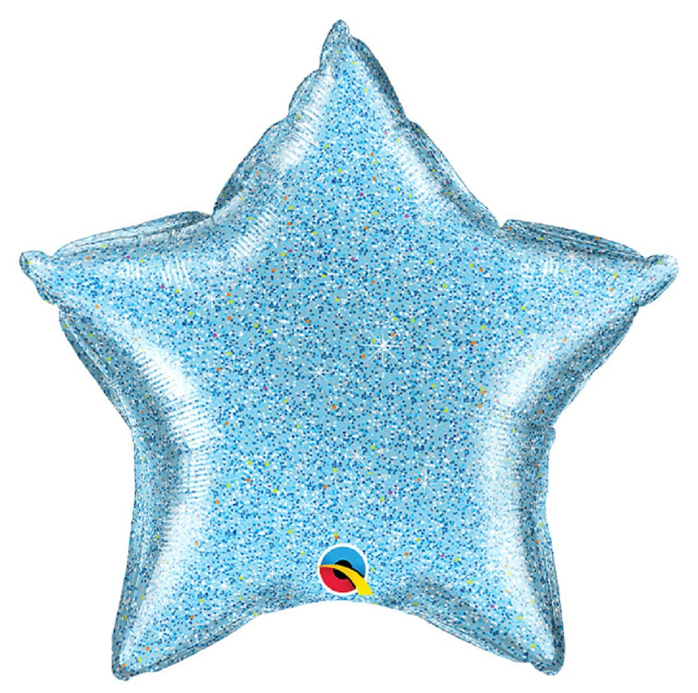Folienballon Stern Glittergraphic Light Blue Glitzer Stern Hellblau 50cm 20 Inch
