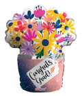 Congrats Grad Flower Vase Folienballon 46cm 18"