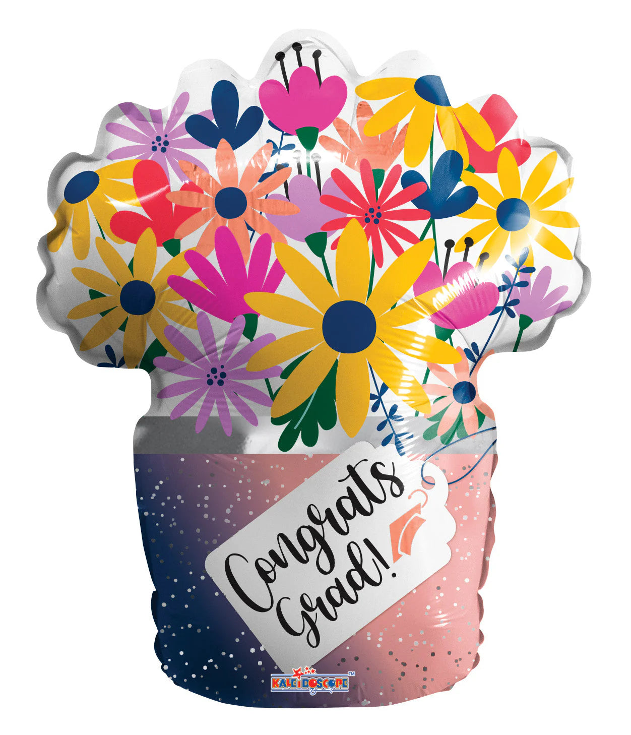 Congrats Grad Flower Vase Folienballon 46cm 18"