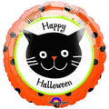 Folienballon Happy Halloween Dots Cat 45 cm
