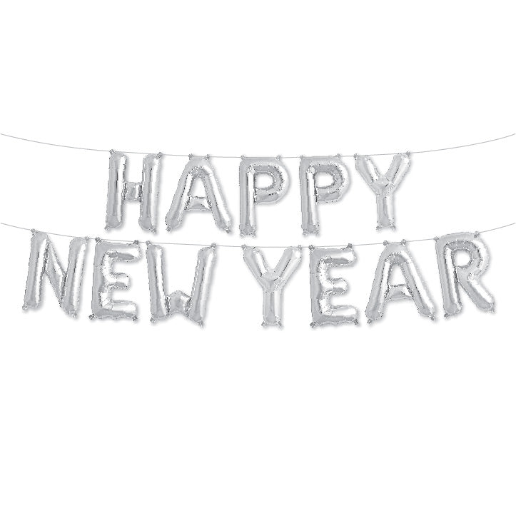 Buchstaben Folienballon Set silber HAPPY NEW YEAR