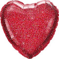 Herz Glittergraphic Red Folienballon Rot 45 cm 18" Qualatex