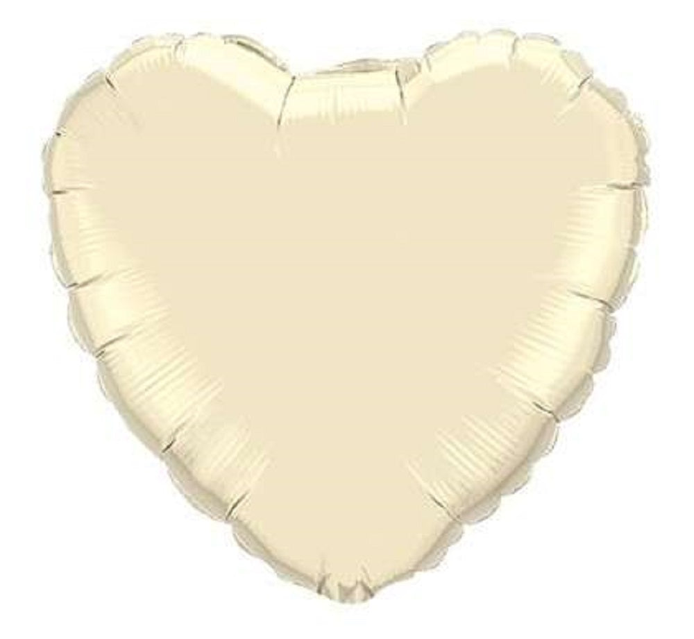 Folienballon Herz Pearl Ivory (Elfenbein) 45cm 18" Qualatex