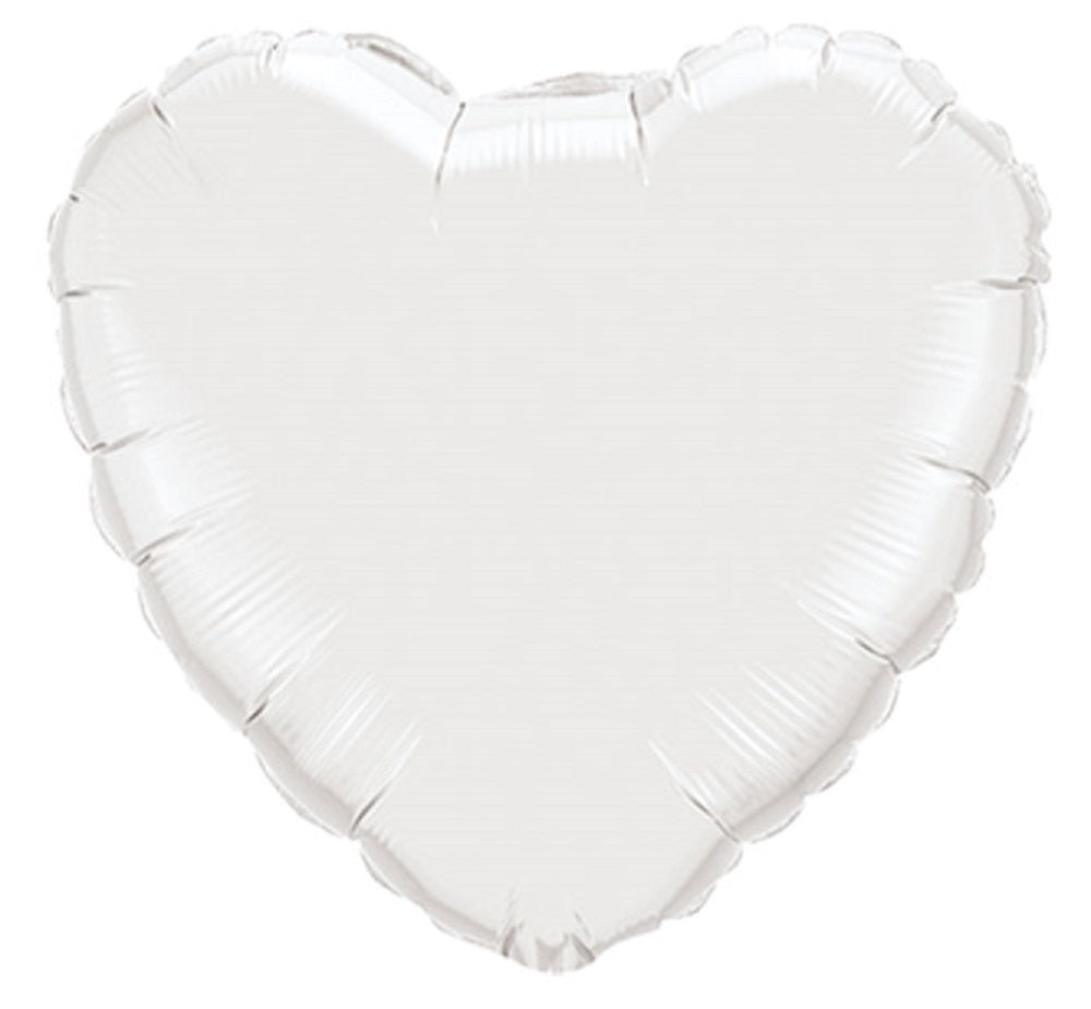 Folienballon Herz White (Weiß) 90cm 36" Qualatex
