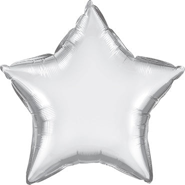 Stern Chrome Silver Folienballon Silber 50 cm