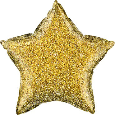 Stern Glittergraphic Gold Folienballon 50 cm Qualatex