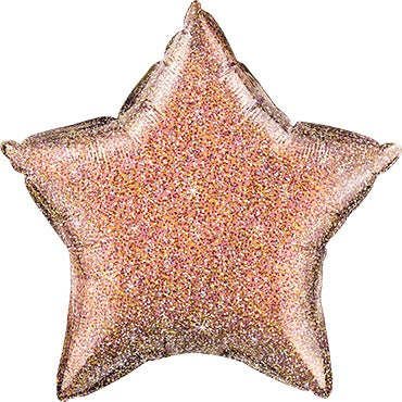 Stern Glittergraphic Rose Gold Folienballon 50 cm