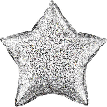 Stern Glittergraphic Silver Folienballon Silber 50 cm Qualatex