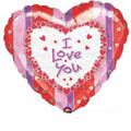 I love you Stripe Herz Folienballon 81cm 32"