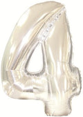 Folienballon Zahl 4 (Silber) - 83 x 106cm