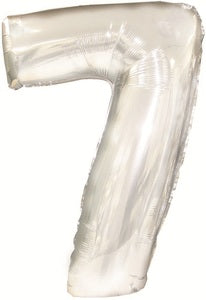 Folienballon Zahl 7 (silber) - 60,96 x 127 cm