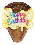 Folienballon Happy Birthday Ice Cream Cone 71cm 28''
