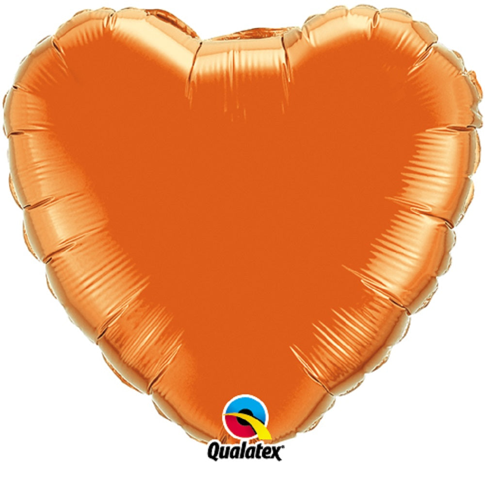 Folienballon Herz Orange 45cm 18" Qualatex