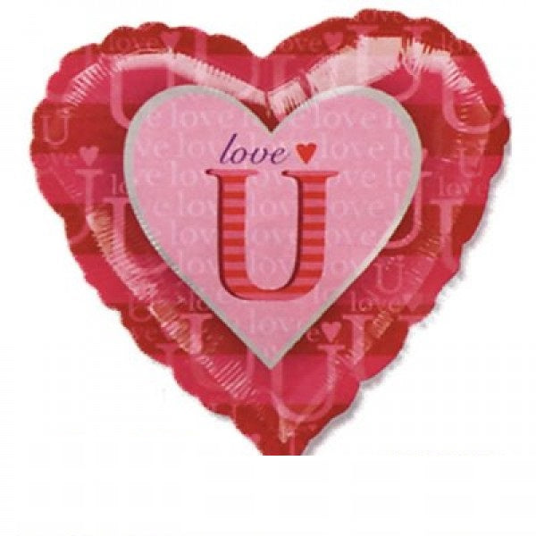 Folienballon Love U Pink Herz - 45cm / 18"