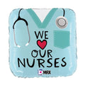 Betallic Folienballon we love our nurses 45cm 18 Inch Doktorkittel