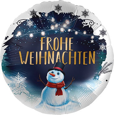 Frohe Weihnachten Schneemann Folienballon - 43cm