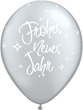 Frohes neues Jahr Silvester silber 27,5cm 11" Latex Luftballons Qualatex