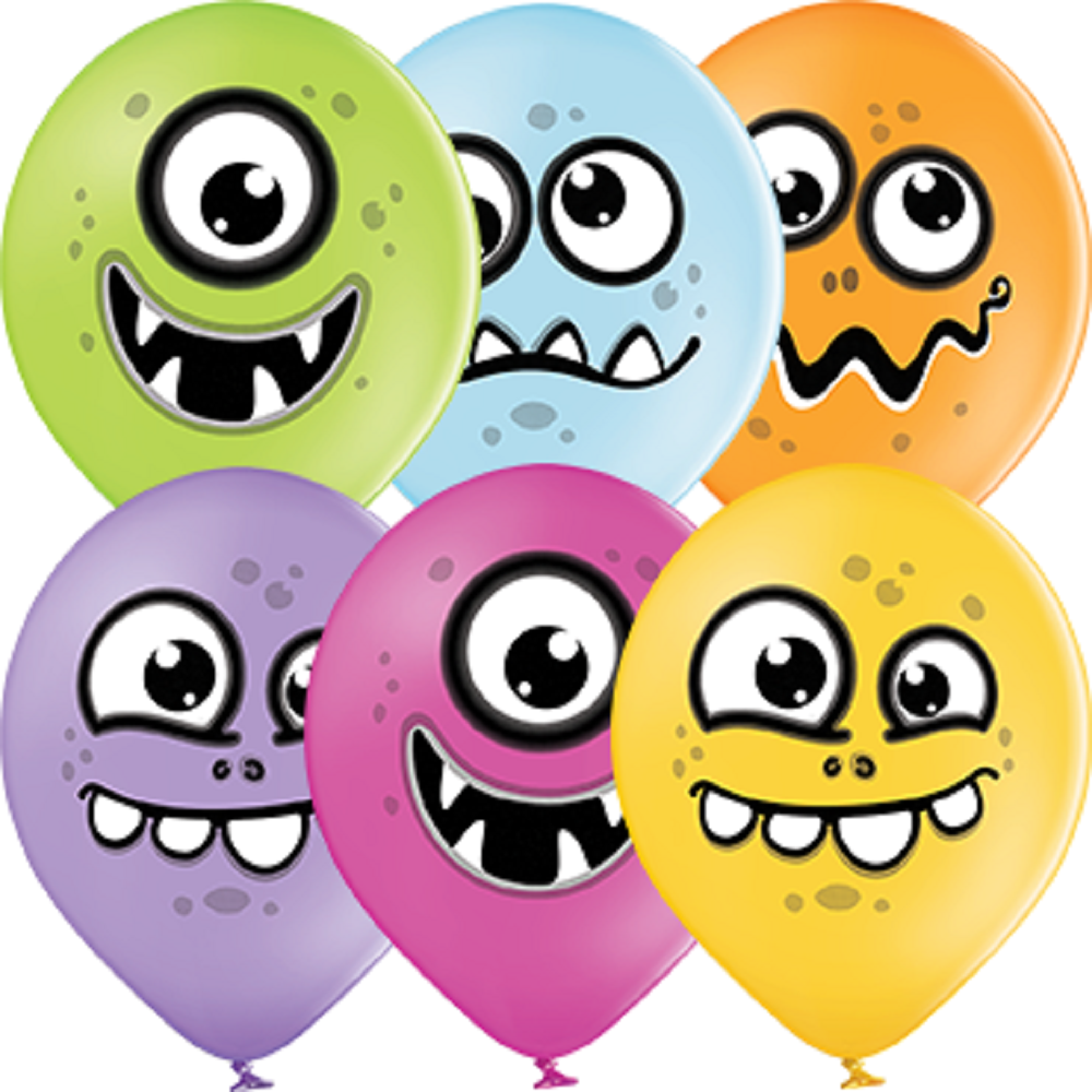 Funny Monster Pastel Sortiment 30cm 12" Latex Luftballons Belbal