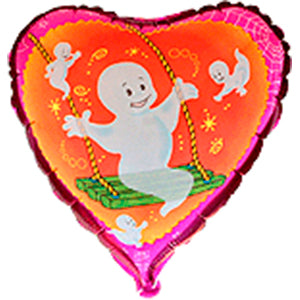 Geist auf Schaukel Herz Folienballon 45cm