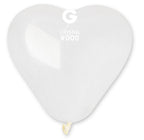 Gemar Herz 000 Crystal Crystal 15cm 6" CR6 Latex Luftballons Transparent