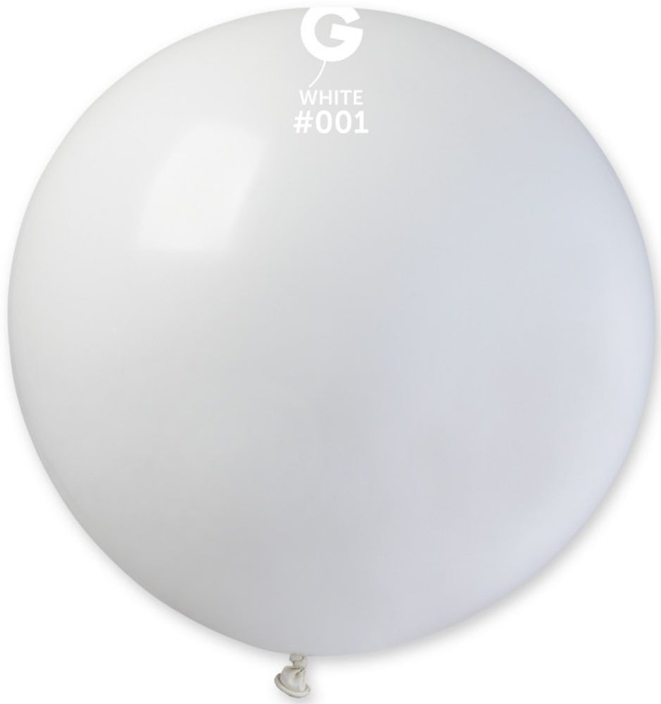 Gemar 001 Standard White 80cm 31" G30 Latex Luftballons Weiß