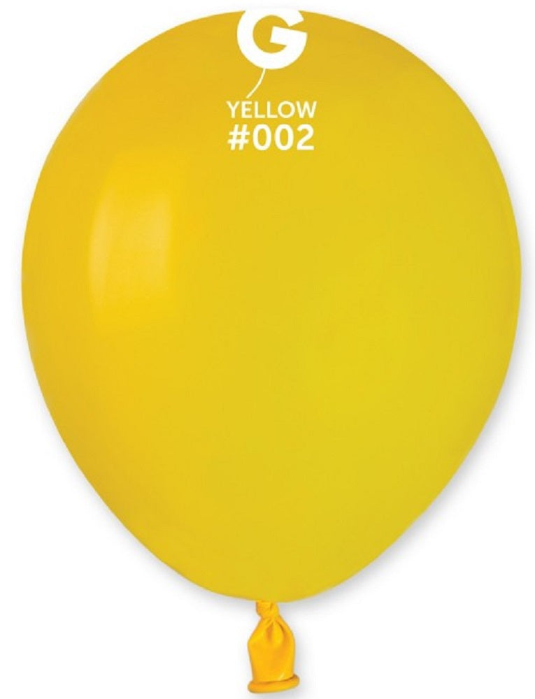 Gemar 002 Standard Yellow 12,5cm 5" A50 Latex Luftballons Gelb
