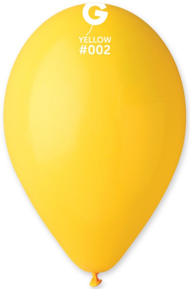 Gemar 002 Standard Yellow 33cm 13" G120 Latex Luftballons Gelb