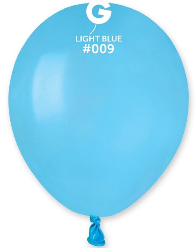 Gemar 009 Standard Light Blue 12,5cm 5" A50 Latex Luftballons Blau