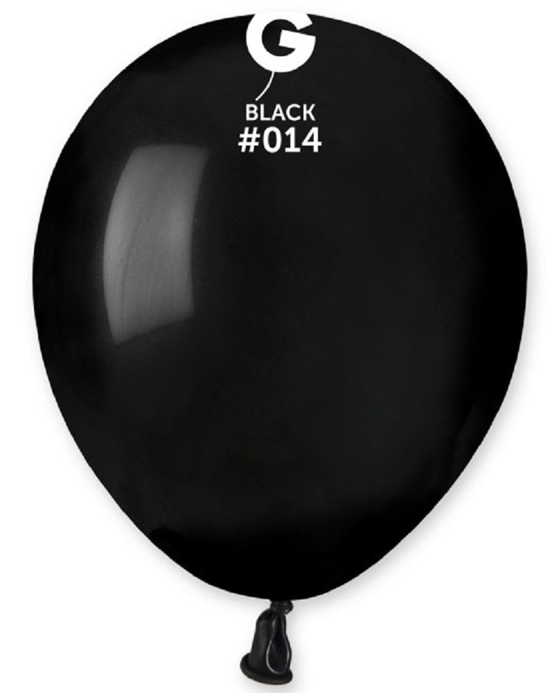Gemar 014 Standard Black 12,5cm 5" A50 Latex Luftballons Schwarz