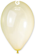 Gemar 015 Crystal Pastel Yellow 33cm 13" G120 Latex Luftballons Gelb