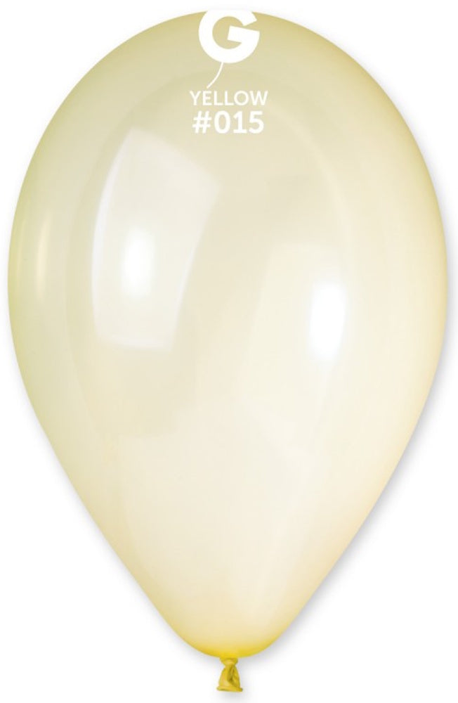 Gemar 015 Crystal Pastel Yellow 33cm 13" G120 Latex Luftballons Gelb