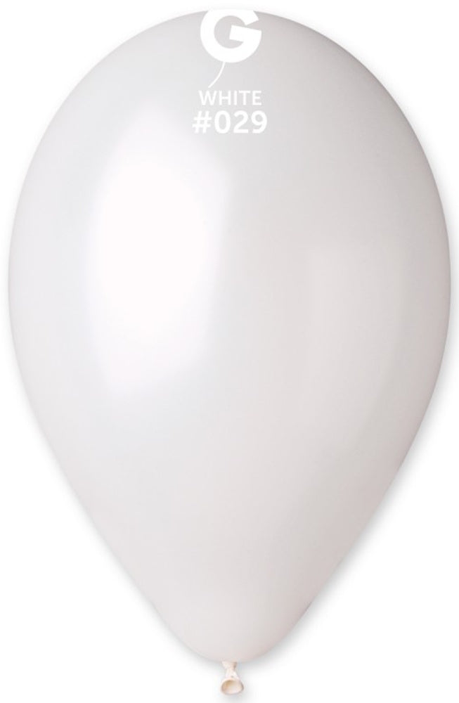 Gemar 029 Metallic White 33cm 13 Inch GM120 Latex Luftballons