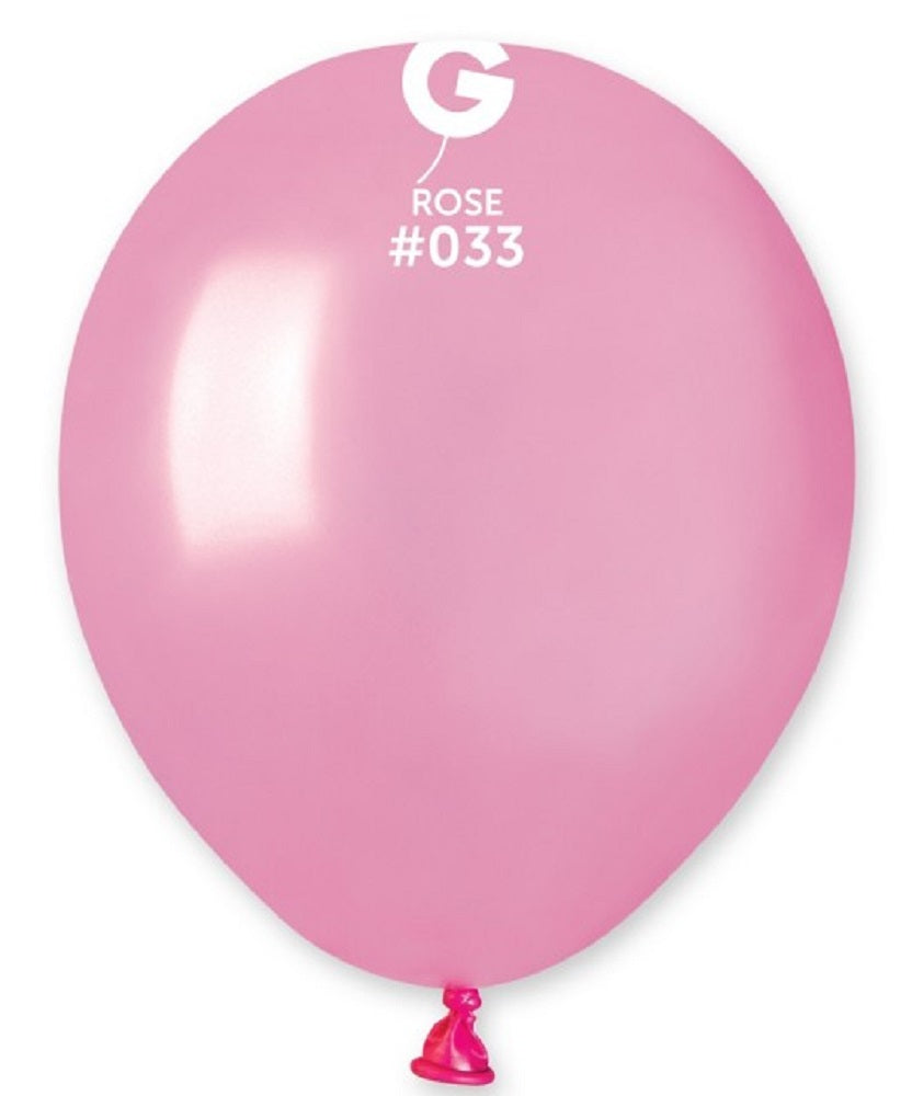 Gemar 033 Metallic Rose 12,5cm 5" AM50 Latex Luftballons Rosa