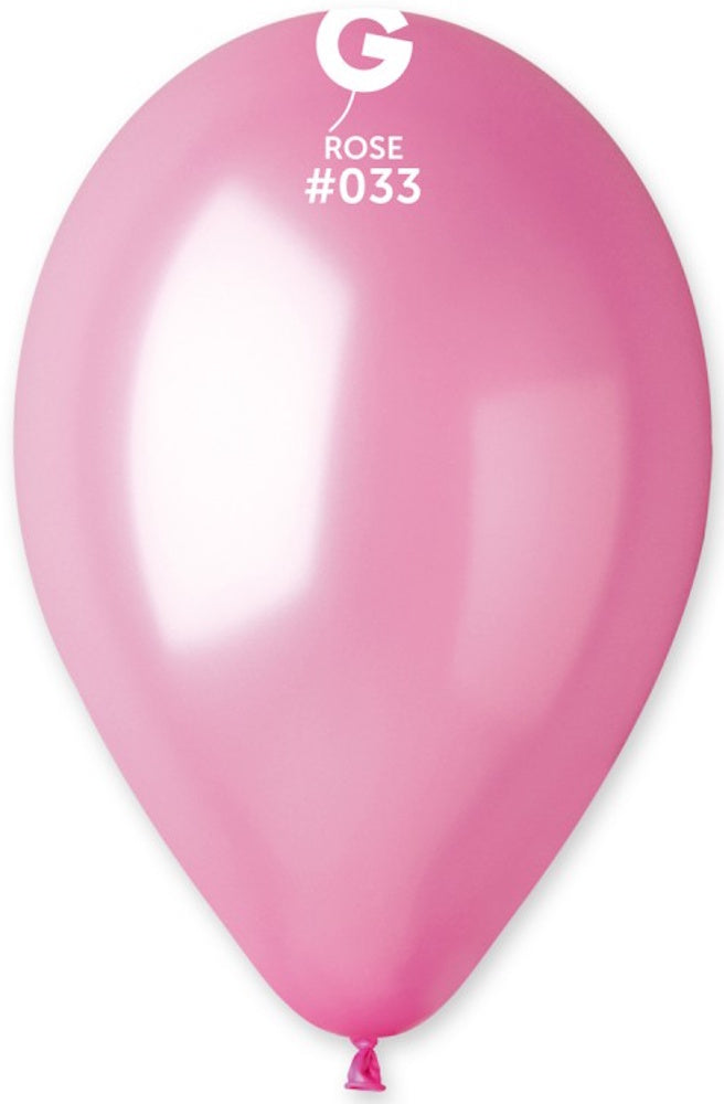 Gemar 033 Metallic Rose 33cm 13" GM120 Latex Luftballons Rosa