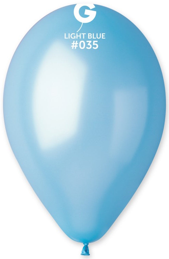 Gemar 035 Metallic Light Blue 30cm 12 Inch GM120 Latex Luftballons
