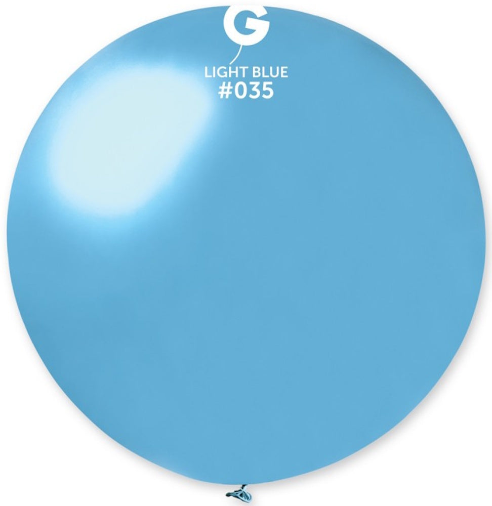 Gemar 035 Metallic Light Blue 80cm 31 Inch Latex Luftballons