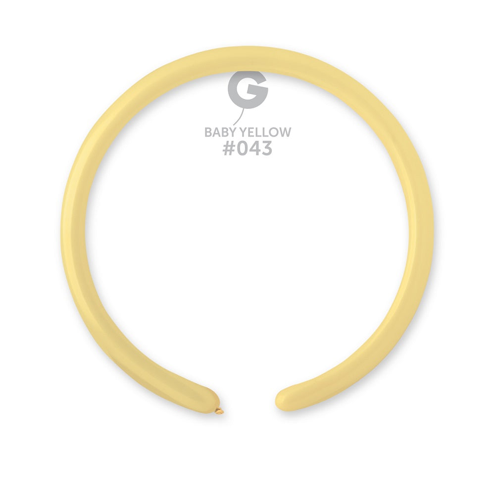 Gemar 043 Standard Baby Yellow 160G Modellierballons D2 Gelb