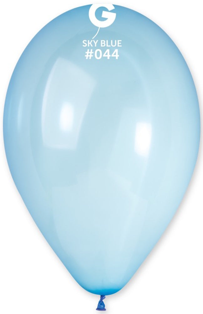 Gemar 044 Crystal Pastel Sky Blue 33cm 13" G120 Latex Luftballons Blau