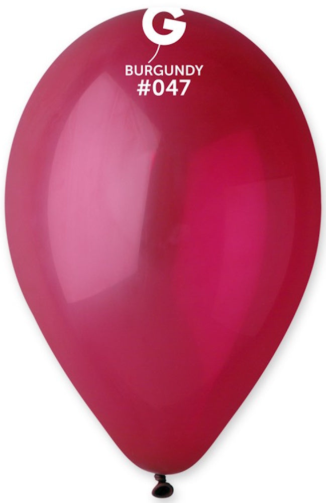 Gemar 047 Standard Burgundy 33cm 13" G120 Latex Luftballons Rot