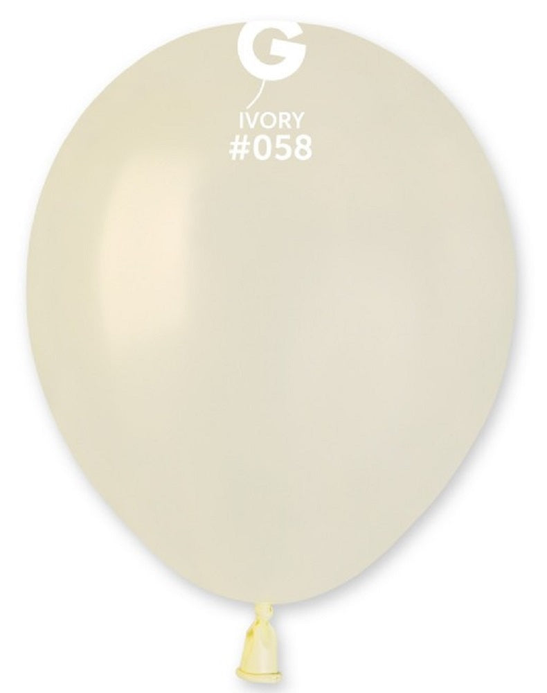 Gemar 058 Metallic Ivory 12,5cm 5" AM50 Latex Luftballons Elfenbein