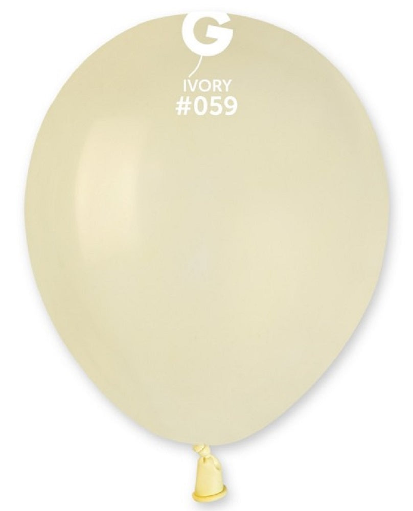 Gemar 059 Standard Ivory 12,5cm 5" A50 Latex Luftballons Elfenbein